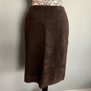 Gap Brown Genuine Suede Lined A-Line Skirt (NWT)
